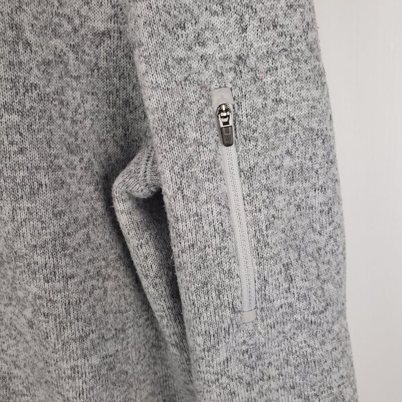 LL Bean Hooded Sweater Fleece Coat Gray Longline Full Zip Jacket Womens Size LP - Picture 3 of 10